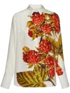 Ferragamo Woman Botanical Print Shirt In Wild Berries