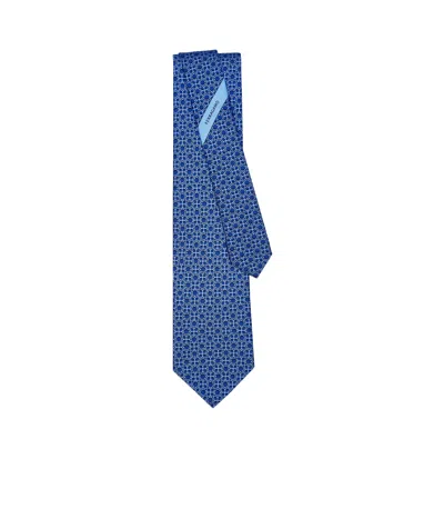 Ferragamo Salvatore  Totem Print Tie In Blue
