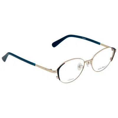 Ferragamo Salvatore  Transparent Oval Ladies Eyeglasses Sf2540a 719 5216 In Gold