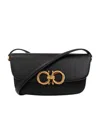 Ferragamo Salvatore  Trapezio Logo Plaque Small Crossbody Bag In Black