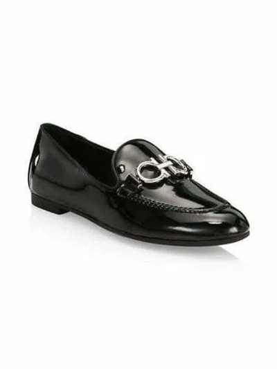 Pre-owned Ferragamo Salvatore  Trifoglio Black Leather Patent Or Velvet Loafers