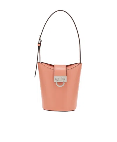 FERRAGAMO SALVATORE FERRAGAMO TRIFOLIO LOGO ENGRAVED SHOULDER BAG
