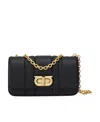 Ferragamo Salvatore  Twist Lock Chain-linked Shoulder Bag In Black