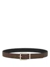 Ferragamo Salvatore  Two-tone Reversible Belt With Tortoiseshell Resin Edge Buckle Accessories In Brown