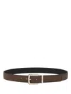 Ferragamo Salvatore  Two-tone Reversible Belt With Tortoiseshell Resin Edge Buckle Accessories