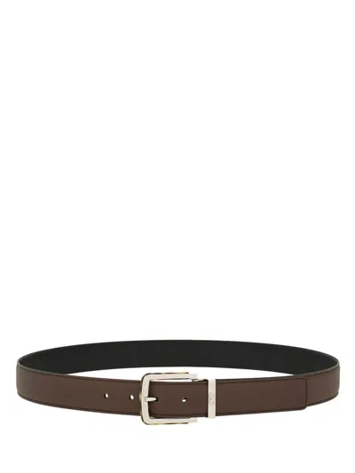 FERRAGAMO SALVATORE FERRAGAMO TWO-TONE REVERSIBLE BELT WITH TORTOISESHELL RESIN EDGE BUCKLE ACCESSORIES