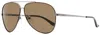 Ferragamo Salvatore  Unisex Sunglasses Sf131s 067 Gunmetal/cocoa 60mm In Multi