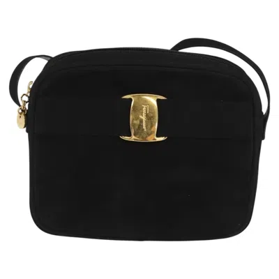 Pre-owned Ferragamo Salvatore  Vala Clutch Bag Suede Black Suede Clutche & Pouche Bag ()