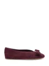 Ferragamo Vara Bow Ballerinas In Burgundy