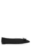Ferragamo Vanna V Ballerinas In Velvet In Black