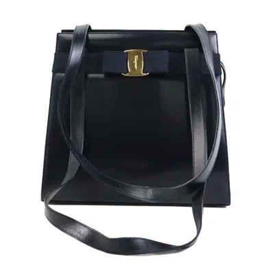 Pre-owned Ferragamo Salvatore  Vara Black Leather Shoulder Bag ()