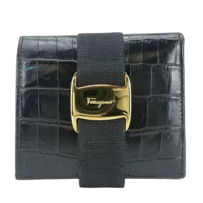 Pre-owned Ferragamo Salvatore  Vara Black Leather Wallet (bi-fold) ()