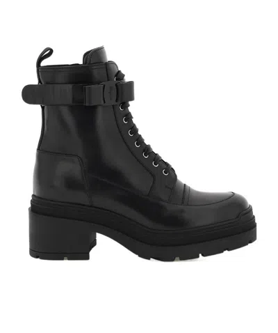Ferragamo Salvatore  Vara Bow Ankle Boots In Black