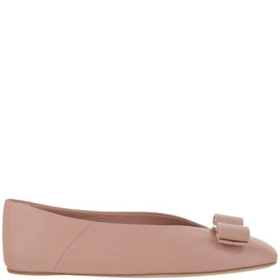 Ferragamo Salvatore  Vara Bow Ballet Flats In Pink