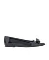 Ferragamo Woman Ballet Flats Black Size 5.5 Calfskin In Black
