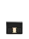 Ferragamo Card Holder With Engraved Logo In Hammered Leather Woman