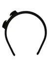 Ferragamo Black Headband With Bow And Logo Plaque In Black