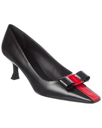 Ferragamo Siwar Leather Pump In Black