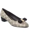 Ferragamo Vara Canvas Pump In Multi