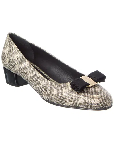 Ferragamo Vara Canvas Pump In Multi