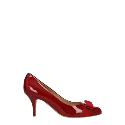 Pre-owned Ferragamo Salvatore  Vara Bow Pumps In Red