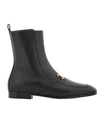 Ferragamo Vara-buckle Ankle Boots In Black