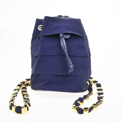 Pre-owned Ferragamo Salvatore  Vara Chain Canvas Purple Canvas Backpack Bag ()