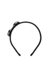 Ferragamo Black Headband With Bow Detail In Cotton Blend Woman In Black