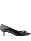 Ferragamo Women's New Vara Plate Low Heel Pump In Black