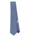 Ferragamo Cravatta Aida In Seta Stampa Vara In Blue
