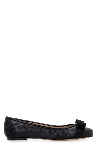 FERRAGAMO SALVATORE FERRAGAMO VARINA QUILTED LEATHER BALLET FLATS