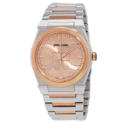 Pre-owned Ferragamo Salvatore  Vega Quartz Diamond Rose Gold Dial Men's Watch Sfyf01223