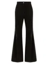 Ferragamo Velvet Trousers With Flared Leg And Belt Loops In Brown