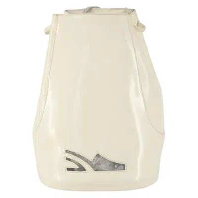 Pre-owned Ferragamo Salvatore  Vintage Patent Leather White Patent_leather Backpack Bag ()