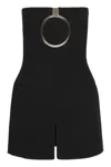 Ferragamo Pure Wool Mini Dress With Tulle Insert
