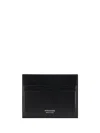 Ferragamo Palmellato Leather Credit Card Case In Black