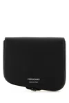 Ferragamo Small Leather Change Purse In Black