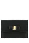Ferragamo Black Leather Card Holder In Black