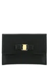 Ferragamo Black Leather Card Holder In Black