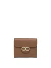 Ferragamo Compact Leather Wallets And Cardholders In Brown