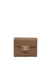 Ferragamo Compact Leather Wallets And Cardholders In Brown