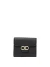 Ferragamo Compact Textured Leather Accessories In Black
