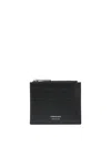 Ferragamo Slim Black Calf Leather Wallet In Black
