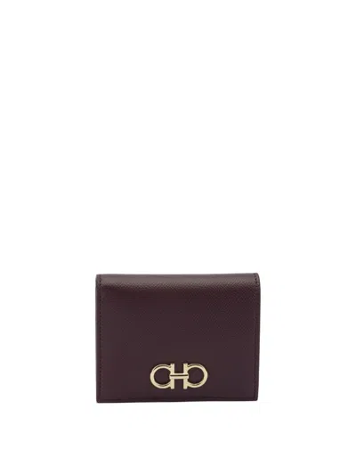 Ferragamo Salvatore  Wallets & Card Holders In Burgundy
