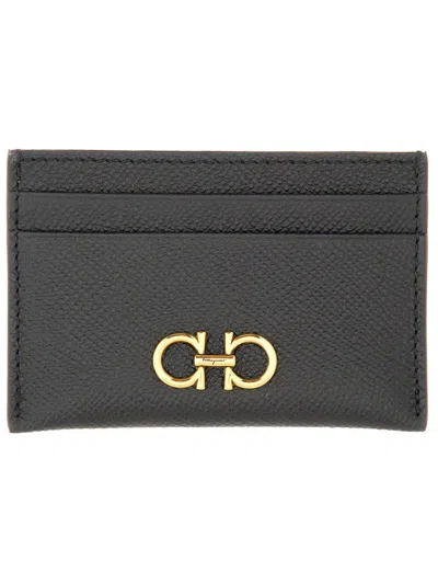 Ferragamo Women Porta Carte Gancini In Black