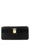 Ferragamo Vara Bow Leather Card Holder In Black