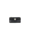 Ferragamo Leather Coin Purse Featuring Bow Detail In Black