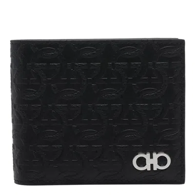 Ferragamo Wallet And Cardholder Bifold Embossed Pattern In Black
