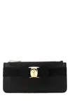Ferragamo Black Leather Coin Pursue In Black