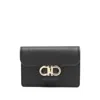Ferragamo Gancini-plaque Leather Wallet In Black